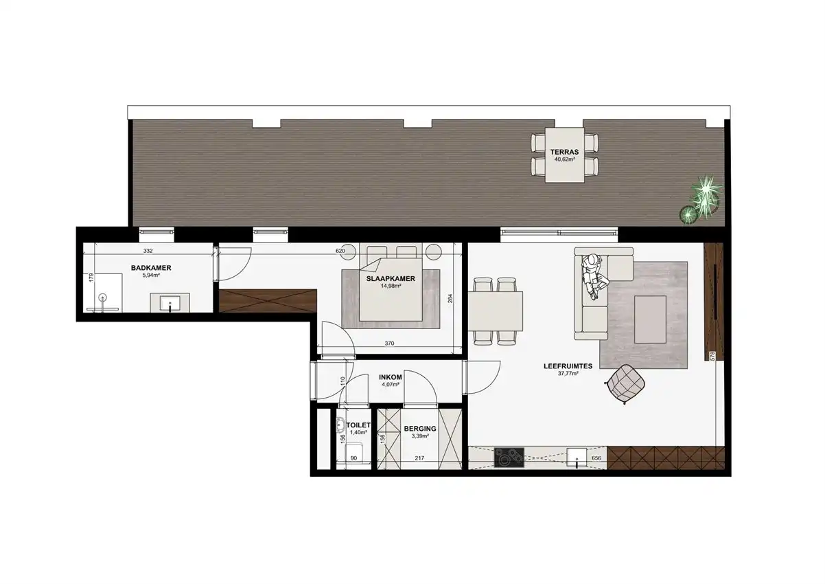 Hotelgevoel door enorme slpk.,terras 40m²  foto {{pictureIndex}}