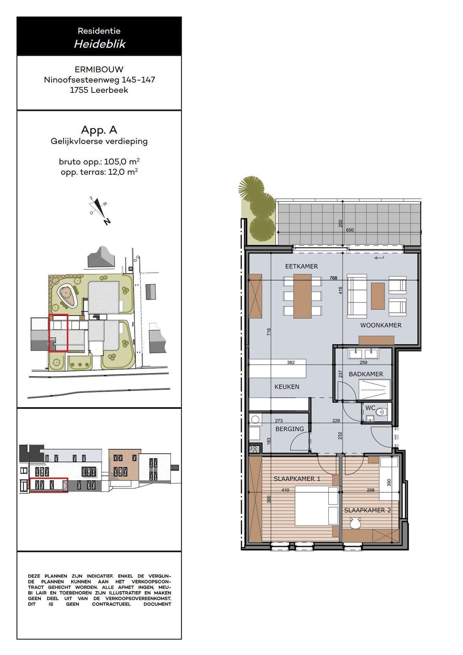 Gelijkvloersappartement met 2 slaapkamers, terras,  parkeerplaats en kelder foto 13