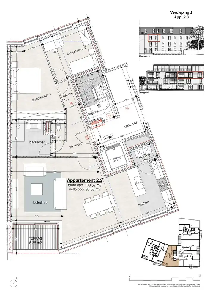 Casco 2-slaapkamerappartement van 109 m² op het 2de verdiep – Residentie Sint Amandus foto 5
